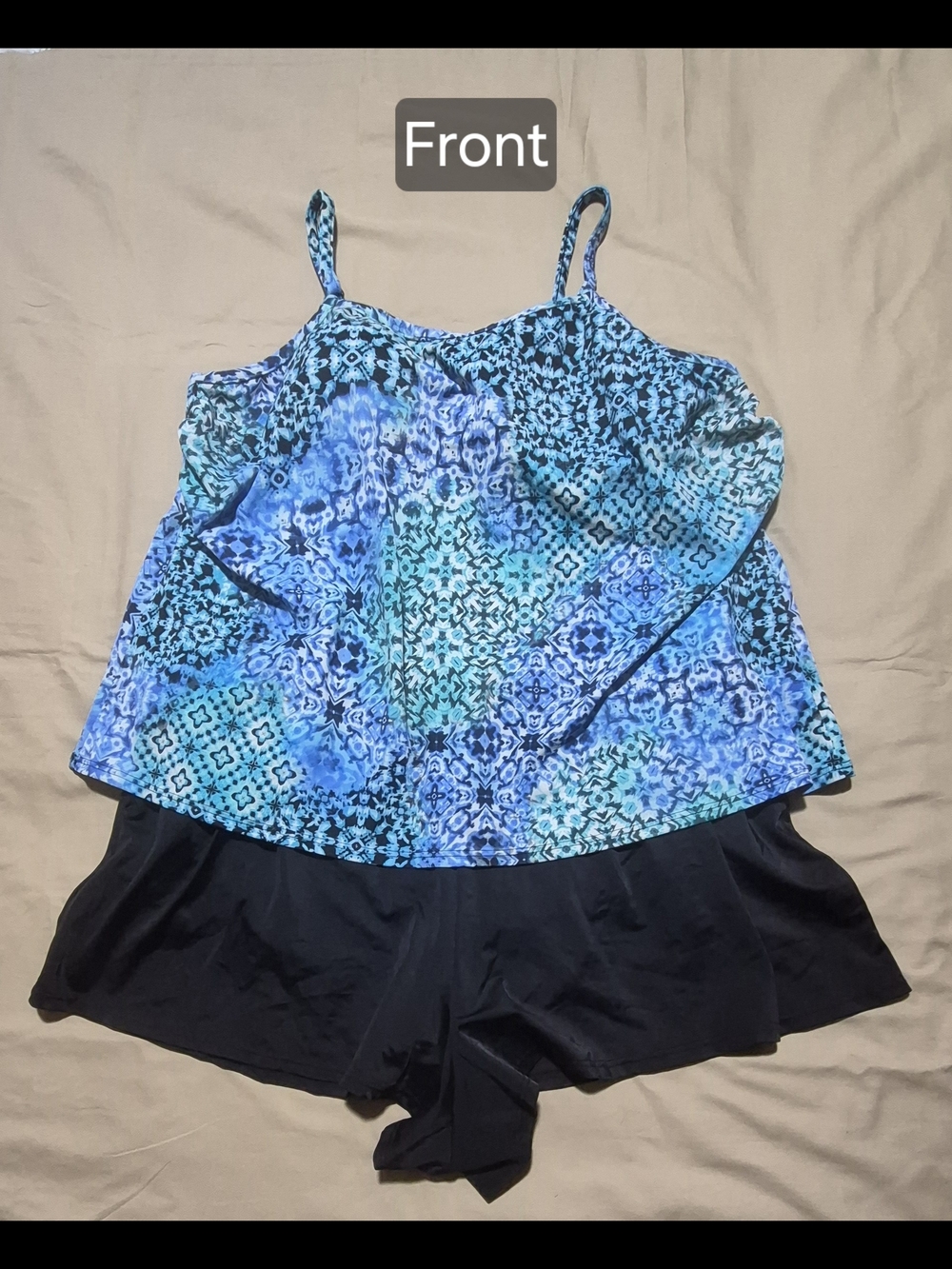 Trimshaper One Piece Tummy Control Swim Suit With Built-in Shorts & Pockets 20W